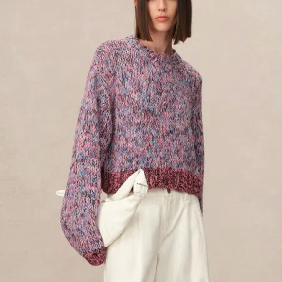 NEW Fabrique Sam Frenzel Oversize Phoebe Chunky Sweater Iceland Wool Pink (XL) - Picture 1 of 6